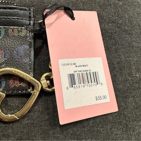 NWT Juicy Couture Women’s Black Multi Off the Chain CC Coin and Card Case - Picture 4 of 7